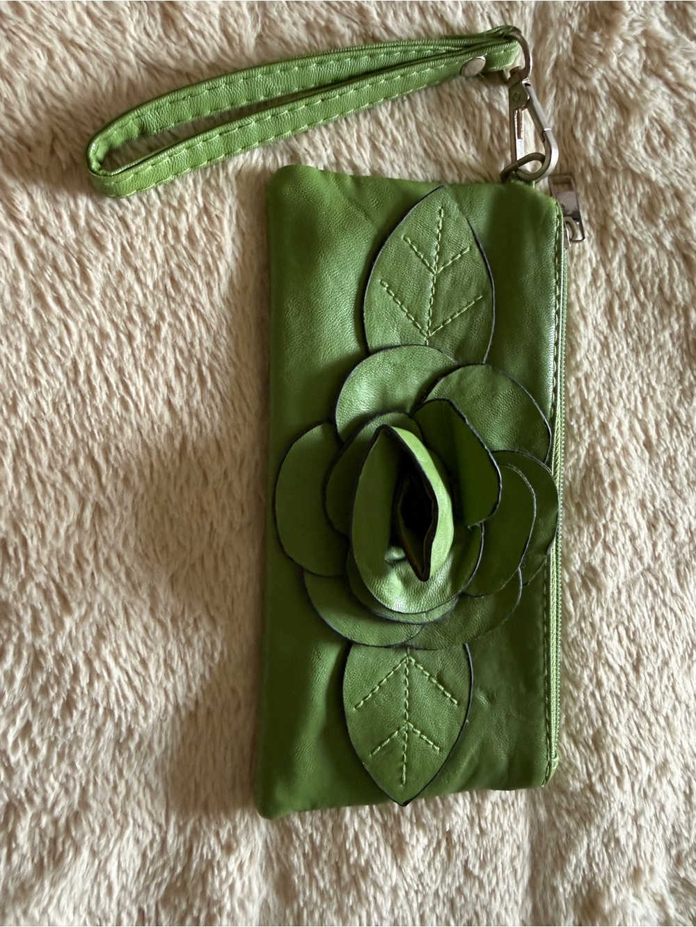 Green Floral Wristlet Clutch - Women Bags